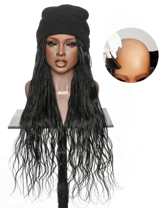 26\" Glueless Boho Braids Band with Human Hair Body Wave Curls (Single Braid 22\")